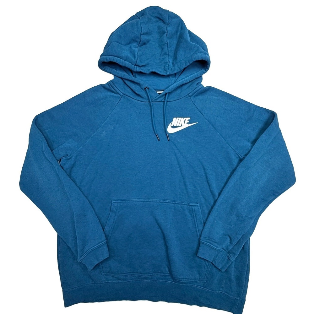 Nike Sportswear Rally Women's M Teal Fleece Pullover Hoodie CI1192-347